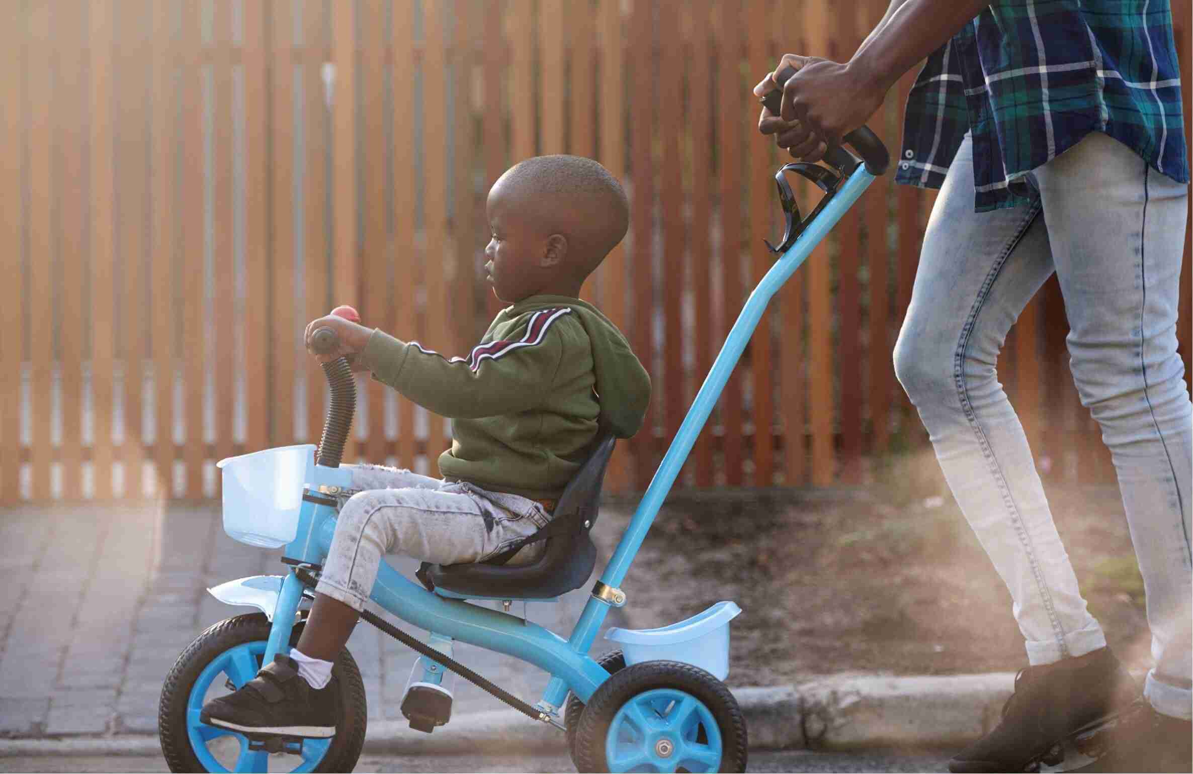 push and pedal with their first ride-on!
